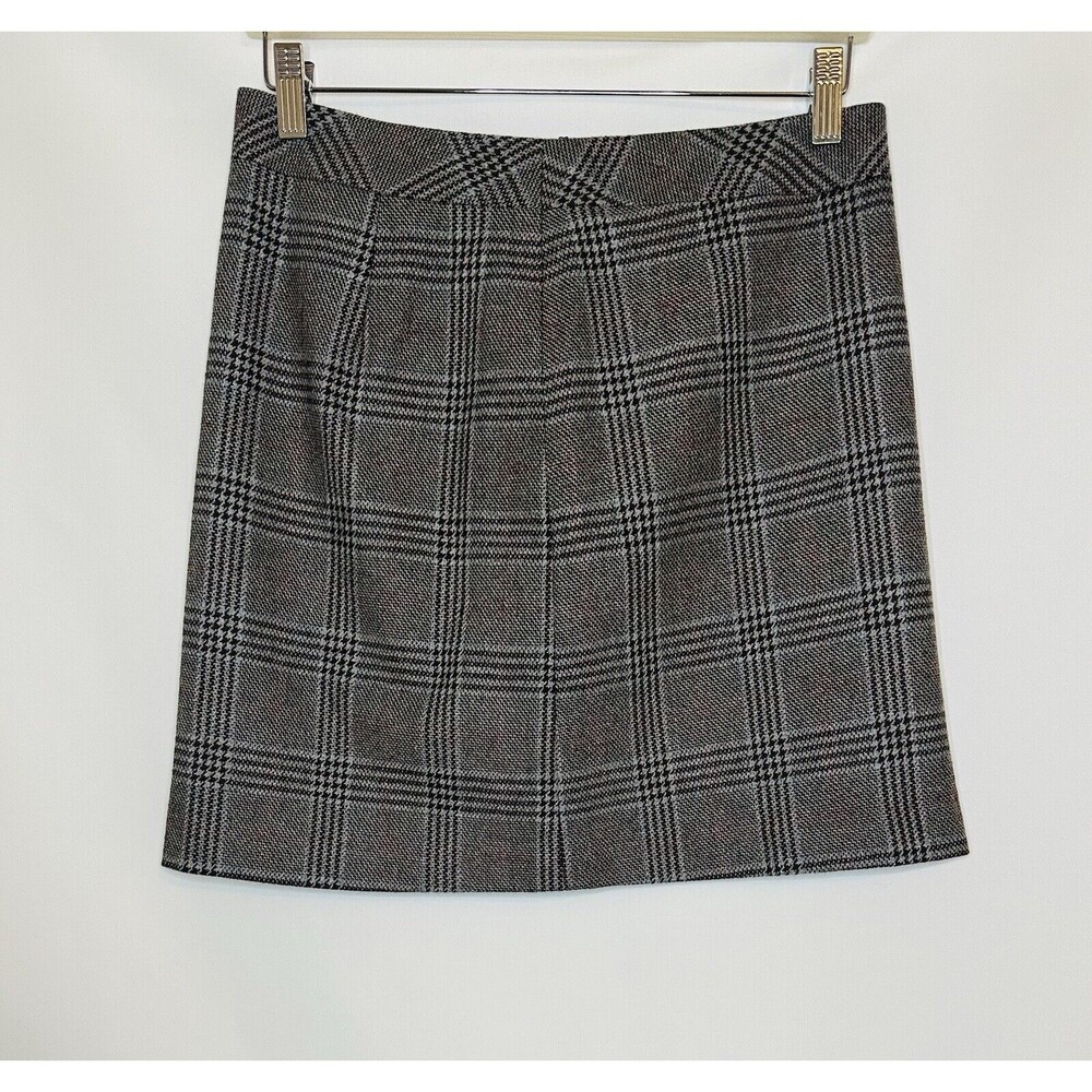 MEXX Wool Blend‎ Brown Plaid Preppy Y2K Mini Skirt SIZE 10